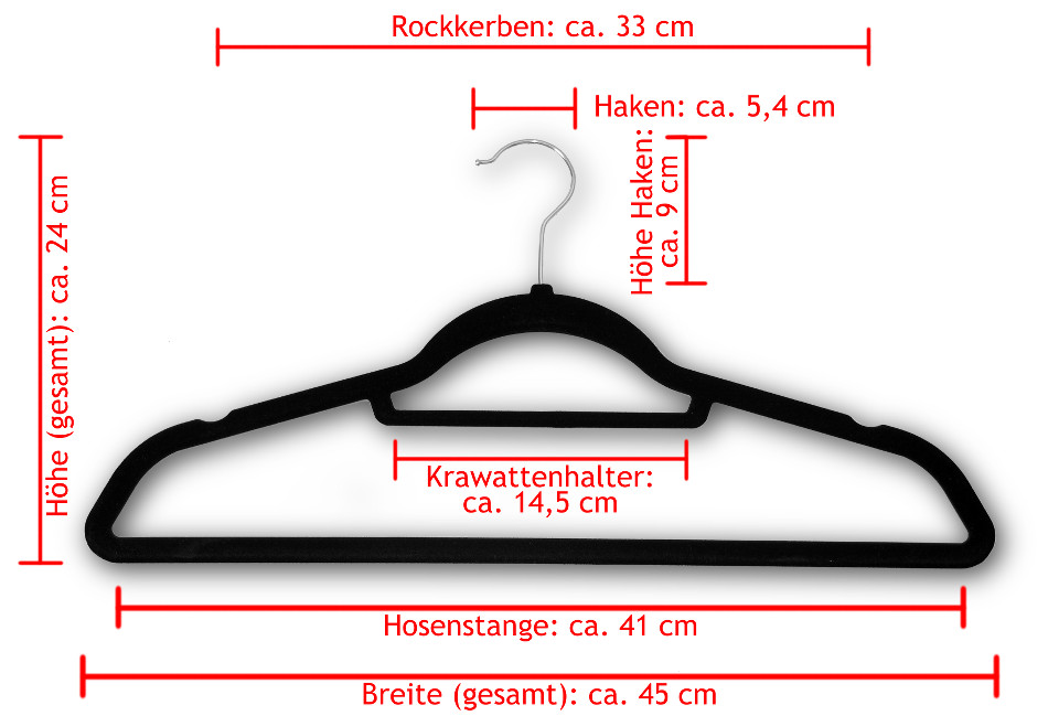 12x Schwarze Schulterpolster Für Kleiderbügel - Samt Anti-Rutsch